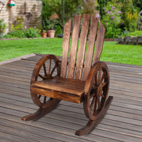 Thumbnail for Gardeon Wagon Wheels Rocking Chair - Brown