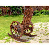 Thumbnail for Gardeon Wagon Wheels Rocking Chair - Brown