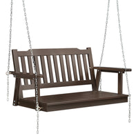 Thumbnail for Gardeon Porch Swing Chair with Chain Garden Bench Outdoor Furniture Wooden Brown