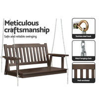 Thumbnail for Gardeon Porch Swing Chair with Chain Garden Bench Outdoor Furniture Wooden Brown