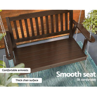 Thumbnail for Gardeon Porch Swing Chair with Chain Garden Bench Outdoor Furniture Wooden Brown