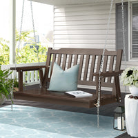 Thumbnail for Gardeon Porch Swing Chair with Chain Garden Bench Outdoor Furniture Wooden Brown