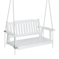 Thumbnail for Gardeon Porch Swing Chair with Chain Garden Bench Outdoor Furniture Wooden White