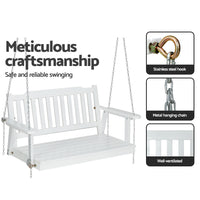 Thumbnail for Gardeon Porch Swing Chair with Chain Garden Bench Outdoor Furniture Wooden White