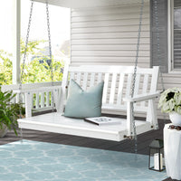 Thumbnail for Gardeon Porch Swing Chair with Chain Garden Bench Outdoor Furniture Wooden White