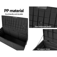 Thumbnail for Gardeon 290L Outdoor Storage Box - All Black