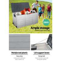 Thumbnail for Gardeon 290L Outdoor Storage Box - Grey