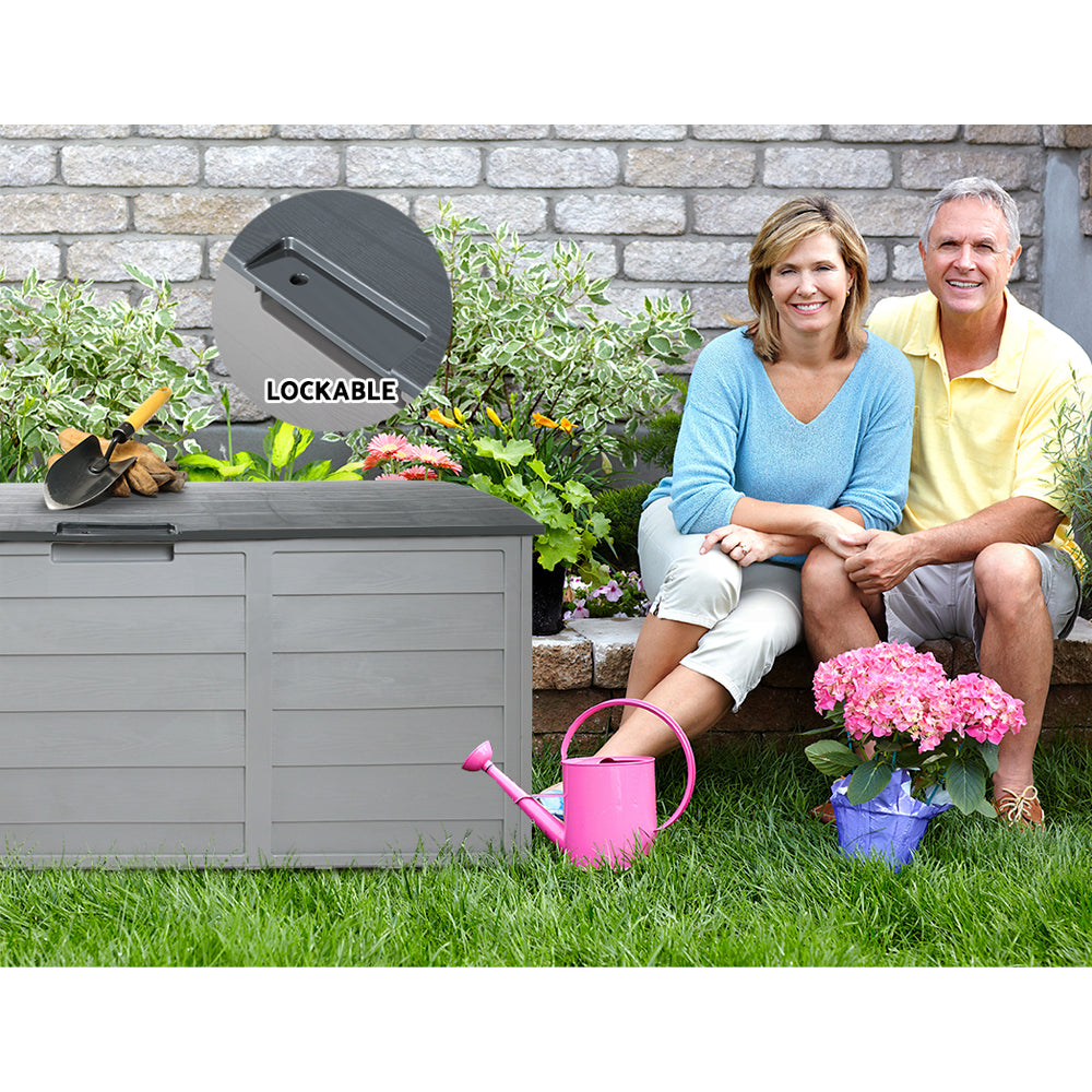 Gardeon 290L Outdoor Storage Box - Grey