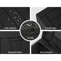 Thumbnail for Gardeon Outdoor Storage Box 118L Container Lockable Indoor Garden Toy Tool Shed Black