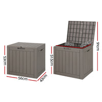 Thumbnail for Gardeon Outdoor Storage Box 118L Container Lockable Indoor Garden Toy Tool Shed Grey