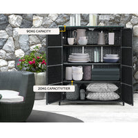 Thumbnail for Gardeon Outdoor Storage Cabinet Box Garage Wicker Shelf Chest Garden Shed Tools