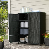 Thumbnail for Gardeon Outdoor Storage Cabinet Box Garage Wicker Shelf Chest Garden Shed Tools