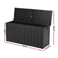 Thumbnail for Gardeon 240L Outdoor Storage Box Lockable Bench Seat Garden Deck Toy Tool Sheds