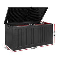 Thumbnail for Gardeon Outdoor Storage Box Container Garden Toy Indoor Tool Chest Sheds 270L Black