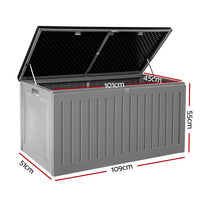 Thumbnail for Gardeon Outdoor Storage Box Container Garden Toy Indoor Tool Chest Sheds 270L Dark Grey