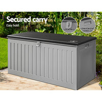 Thumbnail for Gardeon Outdoor Storage Box Container Garden Toy Indoor Tool Chest Sheds 270L Dark Grey