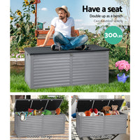 Thumbnail for Gardeon Outdoor Storage Box 490L Bench Seat Indoor Garden Toy Tool Sheds Chest