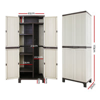 Thumbnail for Gardeon Outdoor Storage Cabinet Lockable Cupboard Garage 173cm