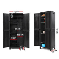 Thumbnail for Gardeon Outdoor Storage Cabinet Lockable Tall Garden Sheds Garage Adjustable Black 173CM