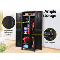 Thumbnail for Gardeon Outdoor Storage Cabinet Lockable Tall Garden Sheds Garage Adjustable Black 173CM