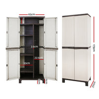 Thumbnail for Gardeon Outdoor Storage Cabinet Cupboard Lockable Garage 173cm