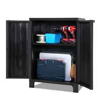 Thumbnail for Gardeon Outdoor Storage Cabinet Cupboard Lockable Garden Sheds Adjustable Black