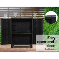 Thumbnail for Gardeon Outdoor Storage Cabinet Cupboard Lockable Garden Sheds Adjustable Black