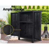 Thumbnail for Gardeon Outdoor Storage Cabinet Cupboard Lockable Garden Sheds Adjustable Black