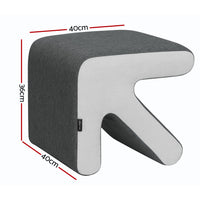 Thumbnail for Artiss Ottoman Foot Stool Fabric Foot Rest Footstool Padded Seat Kids Grey