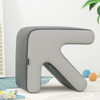 Thumbnail for Artiss Ottoman Foot Stool Fabric Foot Rest Footstool Padded Seat Kids Grey