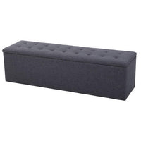 Thumbnail for Artiss Storage Ottoman Blanket Box Linen Foot Stool Rest Chest Couch Grey