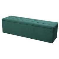 Thumbnail for Artiss Storage Ottoman Blanket Box 140cm Velvet Green