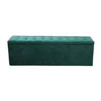 Thumbnail for Artiss Storage Ottoman Blanket Box 140cm Velvet Green