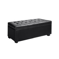 Thumbnail for Artiss PU Leather Storage Ottoman - Black