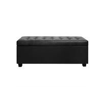 Thumbnail for Artiss PU Leather Storage Ottoman - Black