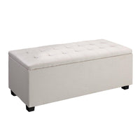 Thumbnail for Artiss Storage Ottoman Blanket Box 97cm Linen Beige