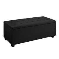 Thumbnail for Artiss Storage Ottoman Blanket Box Black Fabric Footstool Chest Couch Seat Toy