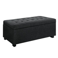 Thumbnail for Artiss Storage Ottoman Blanket Box 97cm Linen Charcoal