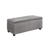 Thumbnail for Artiss Storage Ottoman Blanket Box 97cm Linen Light Grey