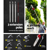 Thumbnail for Giantz 4-STROKE Pole Chainsaw Brush Cutter Hedge Trimmer Saw Multi Tool