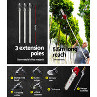 Thumbnail for Giantz 62CC Petrol Pole Chainsaw Saw Brush Cutter Whipper Snipper Hedge Trimmer