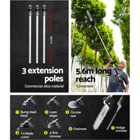 Thumbnail for Giantz 65CC Pole Chainsaw Petrol Brush Cutter Whipper Snipper Hedge Trimmer