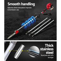 Thumbnail for Giantz Pole Chainsaw Petrol Hedge Trimmer Pruner Chain Saw Brush Cutter Combo