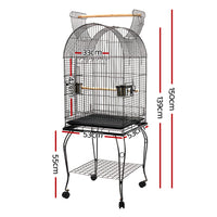 Thumbnail for i.Pet Large Bird Cage with Perch - Black