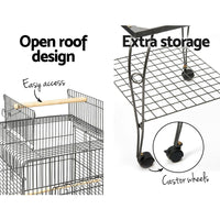 Thumbnail for i.Pet Large Bird Cage with Perch - Black