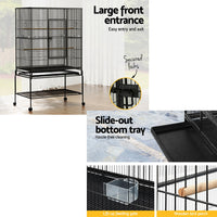 Thumbnail for i.Pet Bird Cage Pet Cages Aviary 137CM Large Travel Stand Budgie Parrot Toys