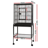 Thumbnail for i.Pet Bird Cage Pet Cages Aviary 144CM Large Travel Stand Budgie Parrot Toys