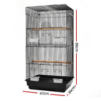 Thumbnail for i.Pet Medium Bird Cage with Perch - Black