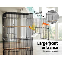 Thumbnail for i.Pet Medium Bird Cage with Perch - Black