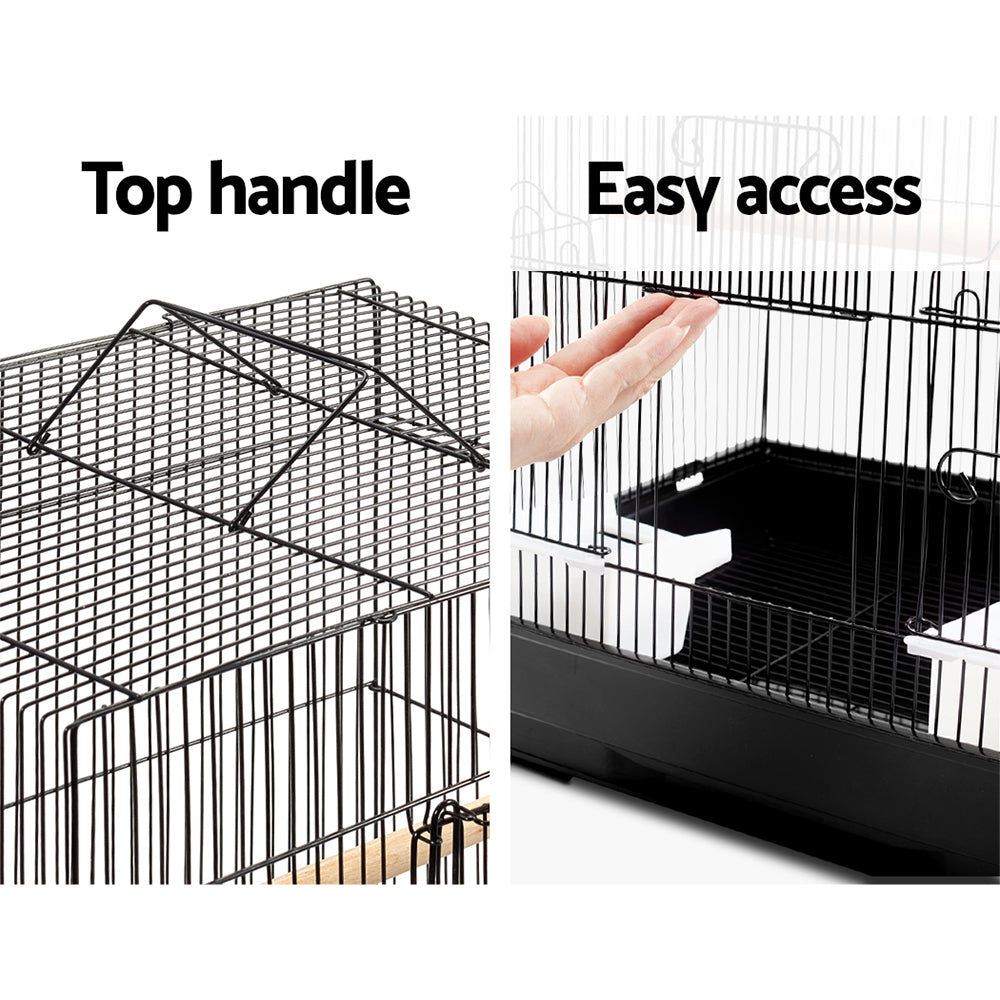 i.Pet Medium Bird Cage with Perch - Black